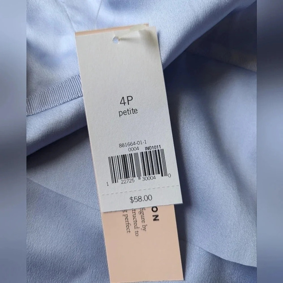 NWT Banana Republic Powder Blue Satin Silk Babydoll Cami Tank Top 4 Small Petite - Picture 6 of 9